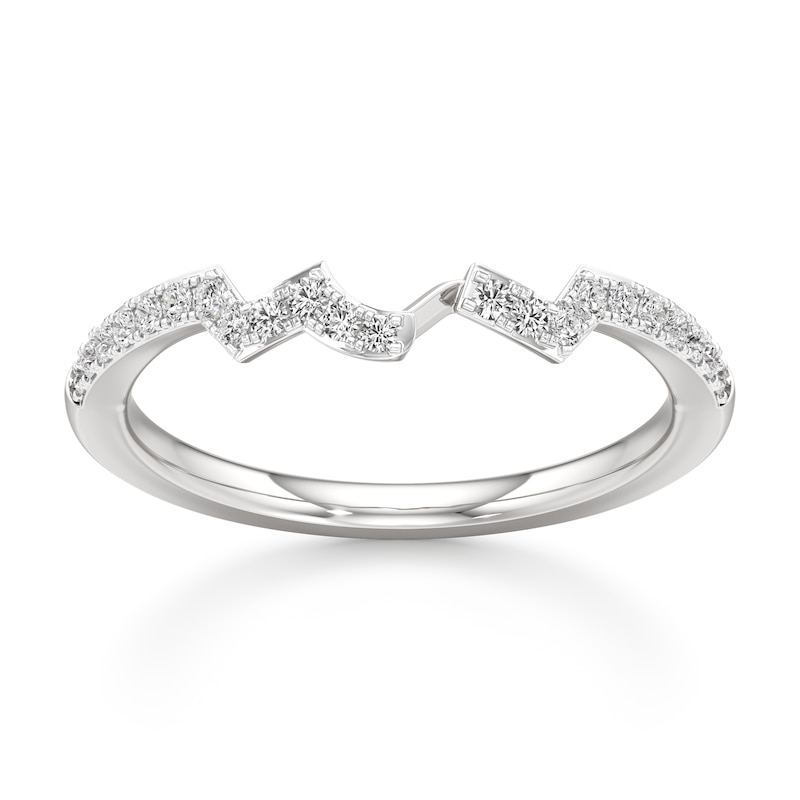 Main Image 1 of J'Lure Lab-Grown Diamond Angled Contour Wedding Band 1/6 ct tw 18K White Gold