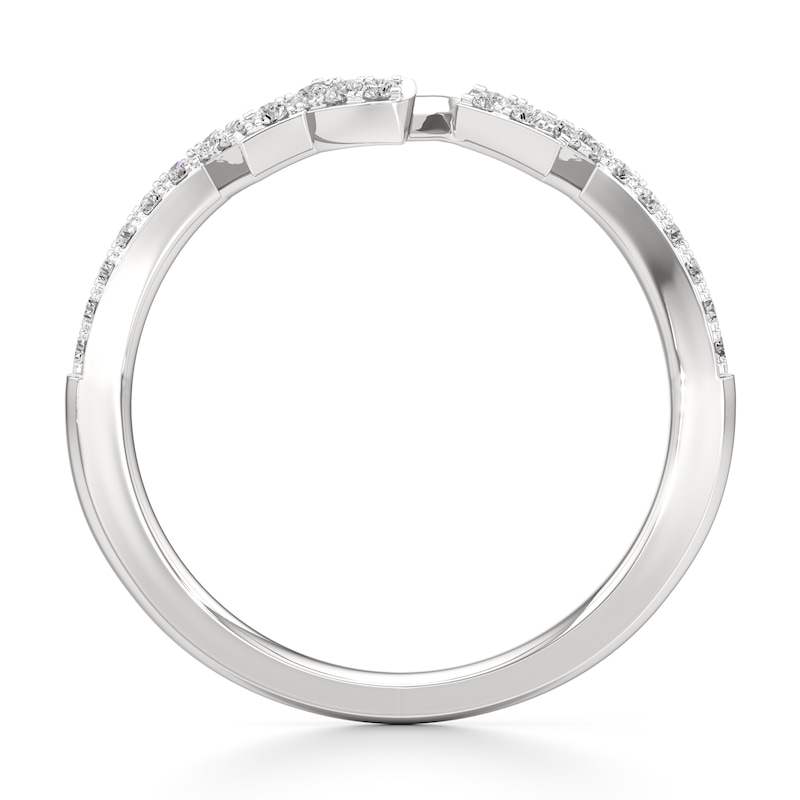 Main Image 2 of J'Lure Lab-Grown Diamond Angled Contour Wedding Band 1/6 ct tw 18K White Gold
