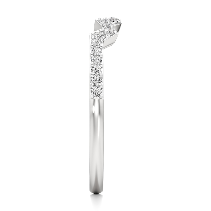 Main Image 3 of J'Lure Lab-Grown Diamond Angled Contour Wedding Band 1/6 ct tw 18K White Gold