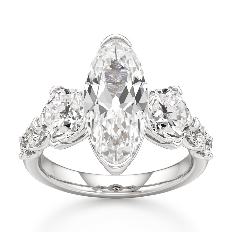 Main Image 1 of J'Lure Moval Old-Cut Lab-Grown Diamond Engagement Ring 5-1/3 ct tw 18K White Gold