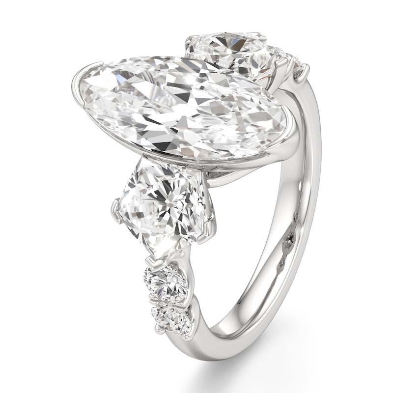 Main Image 4 of J'Lure Moval Old-Cut Lab-Grown Diamond Engagement Ring 5-1/3 ct tw 18K White Gold