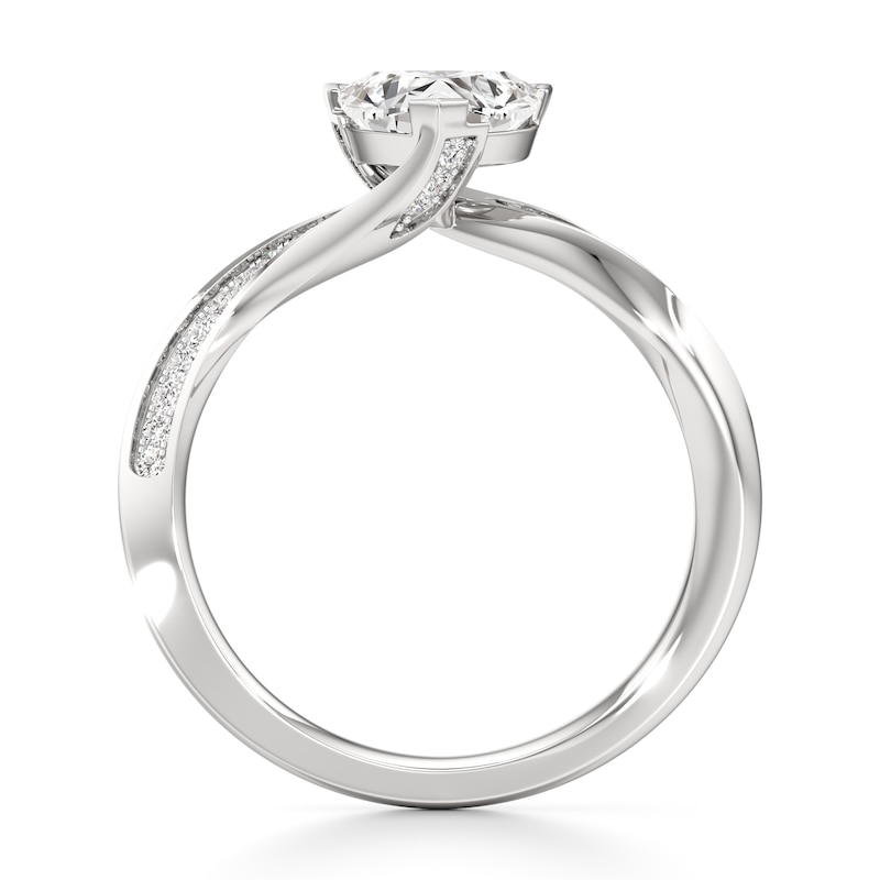 Main Image 2 of J'Lure Trillion Curved Brilliant-Cut Lab-Grown Diamond Bypass Engagement Ring 1-1/8 ct tw 18K White Gold