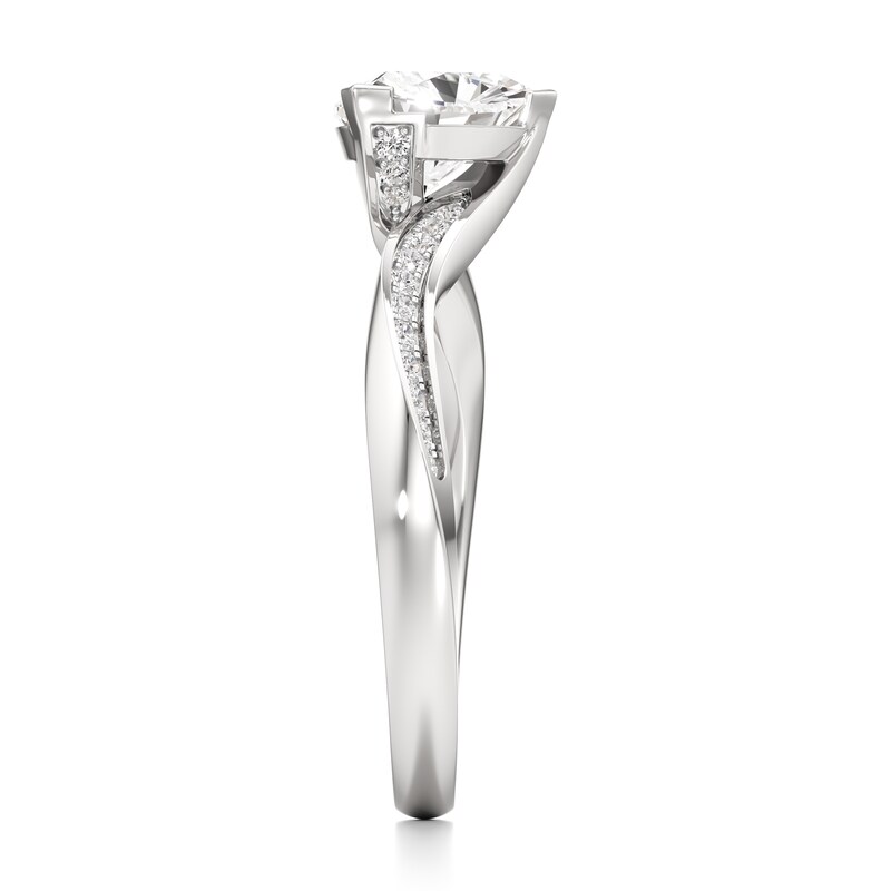 Main Image 3 of J'Lure Trillion Curved Brilliant-Cut Lab-Grown Diamond Bypass Engagement Ring 1-1/8 ct tw 18K White Gold