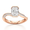 Thumbnail Image 1 of J'Lure Imperial-Emerald Step-Cut Lab-Grown Diamond Bypass Engagement Ring 2-1/5 ct tw 18K Rose Gold