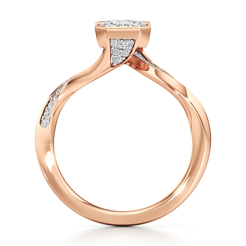 Main Image 2 of J'Lure Imperial-Emerald Step-Cut Lab-Grown Diamond Bypass Engagement Ring 2-1/5 ct tw 18K Rose Gold