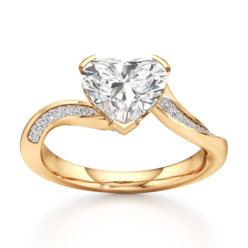 Main Image 1 of J'Lure Heart Brilliant-Cut Lab-Grown Diamond Bypass Engagement Ring 2-1/6 ct tw 18K Yellow Gold