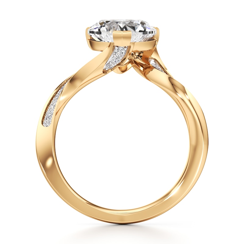 Main Image 2 of J'Lure Heart Brilliant-Cut Lab-Grown Diamond Bypass Engagement Ring 2-1/6 ct tw 18K Yellow Gold