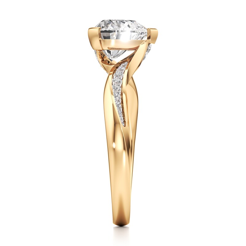 Main Image 3 of J'Lure Heart Brilliant-Cut Lab-Grown Diamond Bypass Engagement Ring 2-1/6 ct tw 18K Yellow Gold