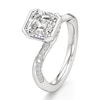 Thumbnail Image 4 of J'Lure Square-Emerald Step-Cut Lab-Created Diamond Bypass Engagement Ring 3-1/4 ct tw 18K White Gold