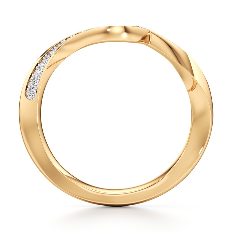 Main Image 2 of J'Lure Lab-Grown Diamond Contour Wedding Band 1/5 ct tw 18K Yellow Gold