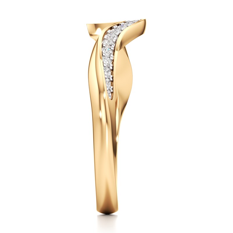 Main Image 3 of J'Lure Lab-Grown Diamond Contour Wedding Band 1/5 ct tw 18K Yellow Gold