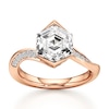 Thumbnail Image 1 of J'Lure Hexagon Step-Cut Lab-Created Diamond Bypass Engagement Ring 3-1/4 ct tw 18K Rose Gold