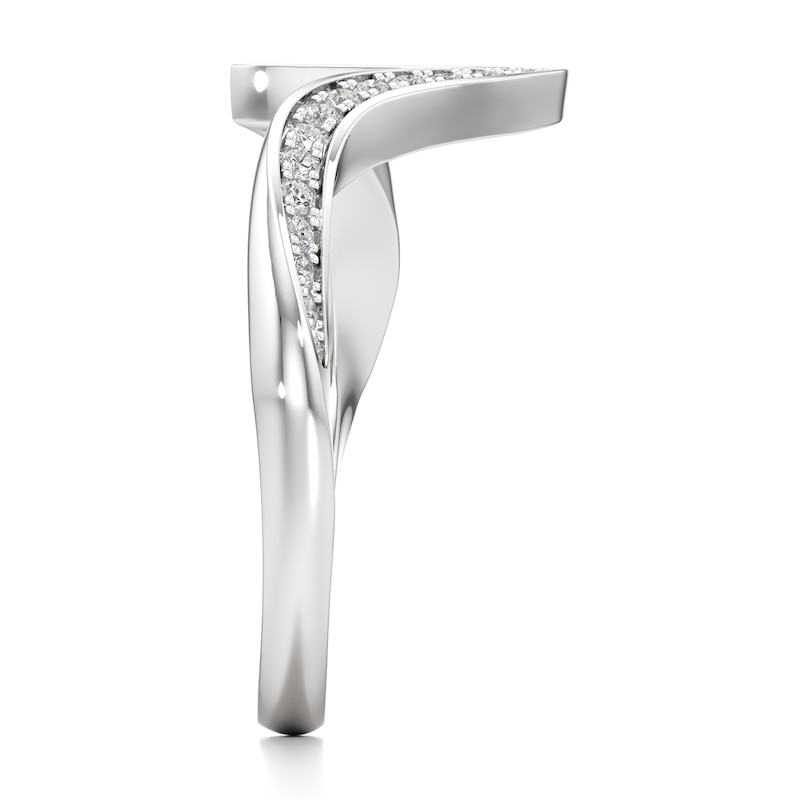 Main Image 3 of J'Lure Lab-Grown Diamond Contour Wedding Band 1/5 ct tw 18K White Gold