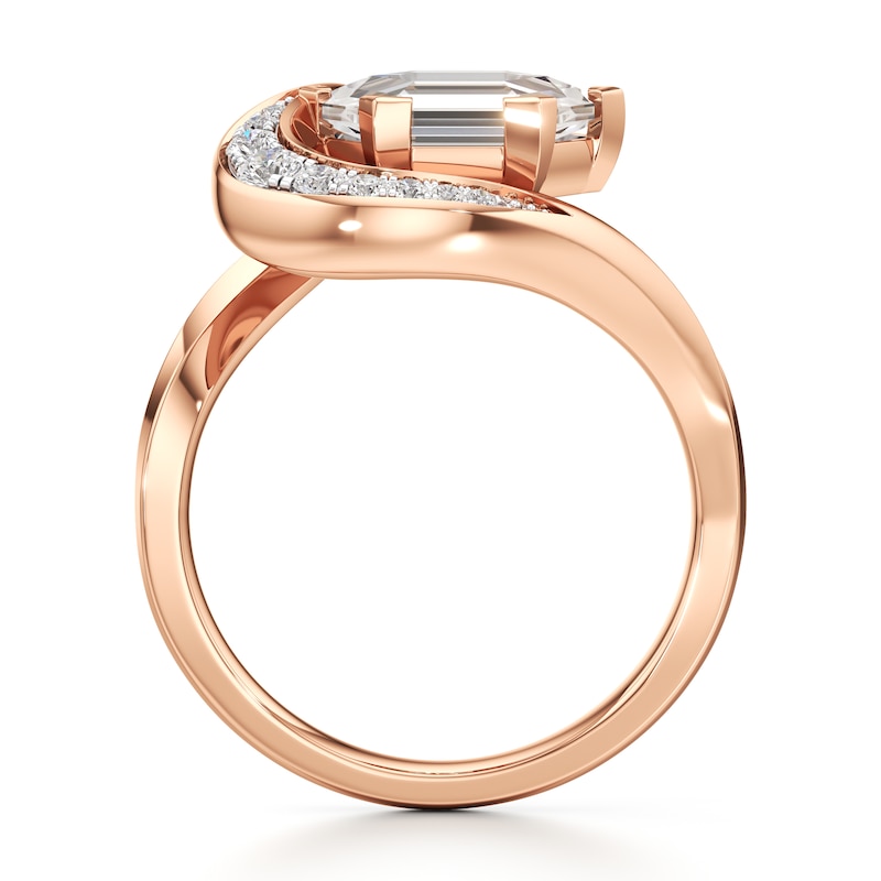 Main Image 2 of J'Lure Hexagon Portrait-Cut Lab-Grown Diamond Engagement Ring 2 ct tw 18K Rose Gold