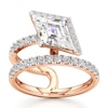 Thumbnail Image 1 of J'Lure Lozenge Step-Cut Lab-Grown Diamond Spiral Engagement Ring 2-5/8 ct tw 18K Rose Gold