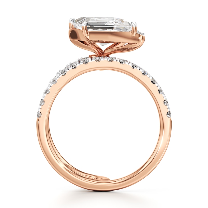 Main Image 2 of J'Lure Lozenge Step-Cut Lab-Grown Diamond Spiral Engagement Ring 2-5/8 ct tw 18K Rose Gold