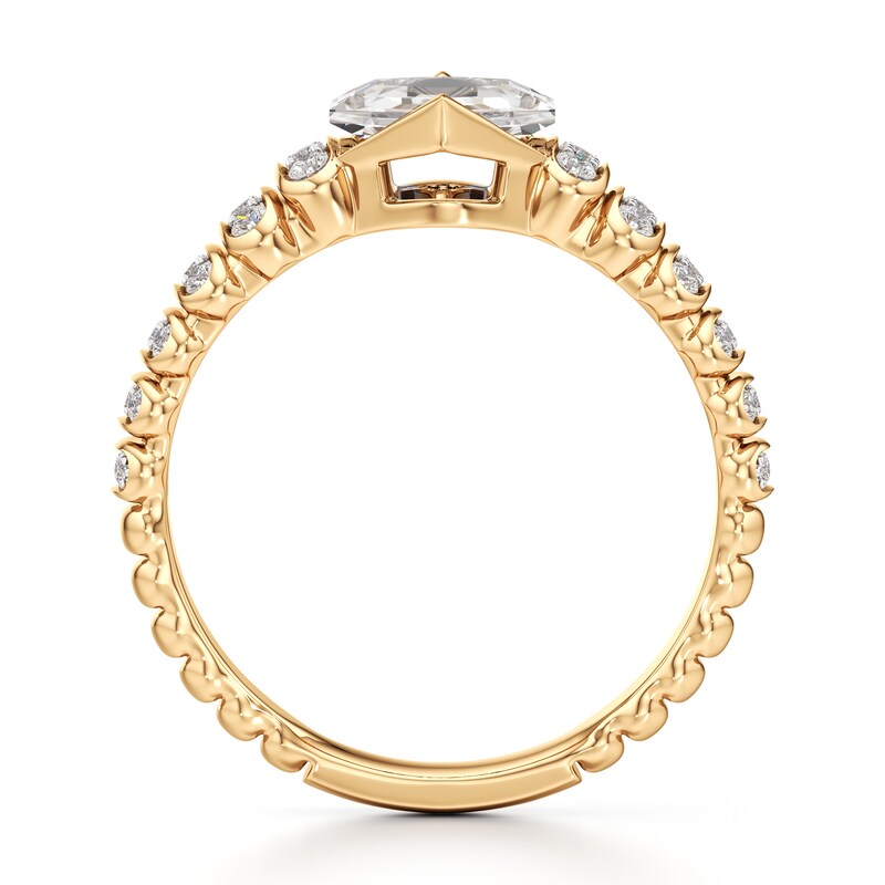 Main Image 2 of J'Lure Hexagon Portrait-Cut Lab-Grown Diamond Engagement Ring 1-1/5 ct tw 18K Yellow Gold