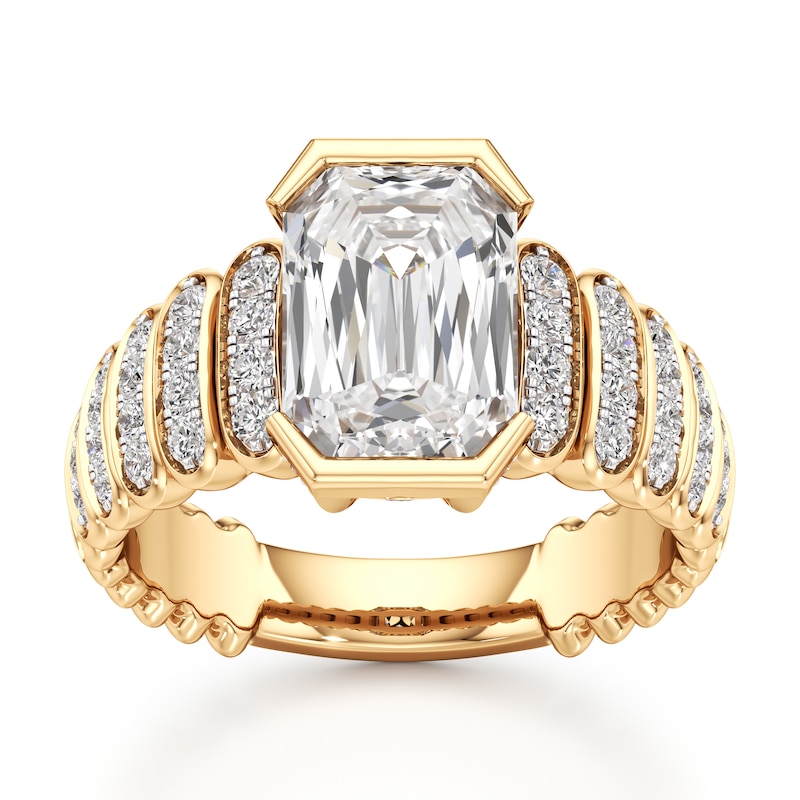 Main Image 1 of J'Lure Imperial-Emerald Step-Cut Lab-Grown Diamond Engagement Ring 3-1/2 ct tw 18K Yellow Gold