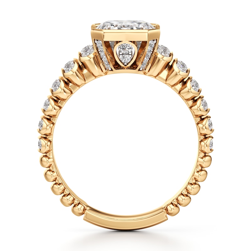 Main Image 2 of J'Lure Imperial-Emerald Step-Cut Lab-Grown Diamond Engagement Ring 3-1/2 ct tw 18K Yellow Gold