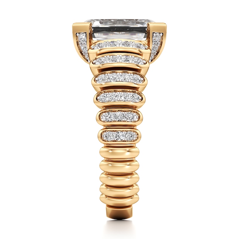 Main Image 3 of J'Lure Imperial-Emerald Step-Cut Lab-Grown Diamond Engagement Ring 3-1/2 ct tw 18K Yellow Gold