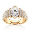 Thumbnail Image 1 of J'Lure Oval Step-Cut Lab-Created Diamond Engagement Ring 2-3/8 ct tw 18K Yellow Gold