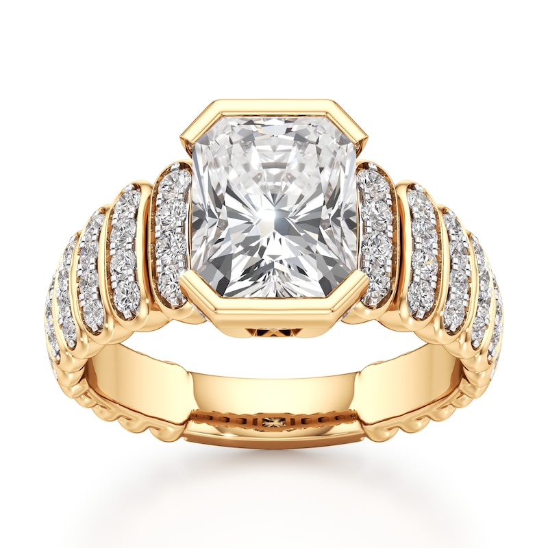 Main Image 1 of J'Lure Radiant Brilliant-Cut Lab-Grown Diamond Engagement Ring 3-1/2 ct tw 18K Yellow Gold
