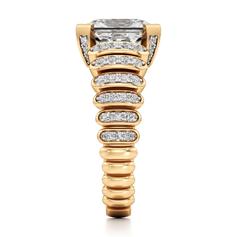 Main Image 3 of J'Lure Radiant Brilliant-Cut Lab-Grown Diamond Engagement Ring 3-1/2 ct tw 18K Yellow Gold