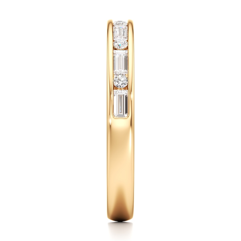 Main Image 3 of J'Lure Baguette & Round-Cut Lab-Created Diamond Wedding Band 3/8 ct tw 18K Yellow Gold