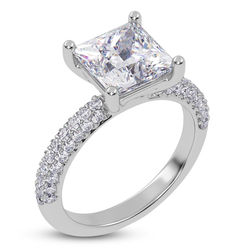 Main Image 2 of Princess-Cut Lab-Grown Diamond Engagement Ring 2-1/2 ct tw 14K White Gold