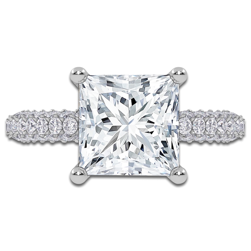 Main Image 3 of Princess-Cut Lab-Grown Diamond Engagement Ring 2-1/2 ct tw 14K White Gold