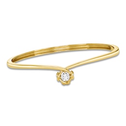 Unspoken Diamond Solitaire Bangle Bracelet 1/2 ct tw 14K Yellow Gold 7" (I1/I)