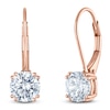 Thumbnail Image 2 of Round-Cut Lab-Grown Diamond Solitaire Drop Earrings 2 ct tw 14K Rose Gold (SI2/F)