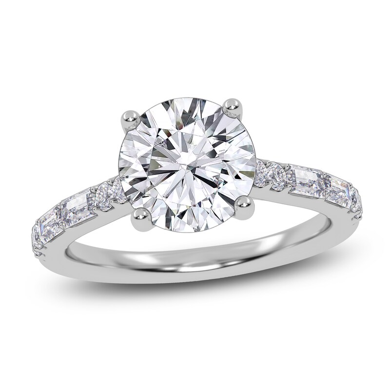 Main Image 1 of Round-Cut Lab-Grown Diamond Engagement Ring 1-7/8 ct tw 14K White Gold
