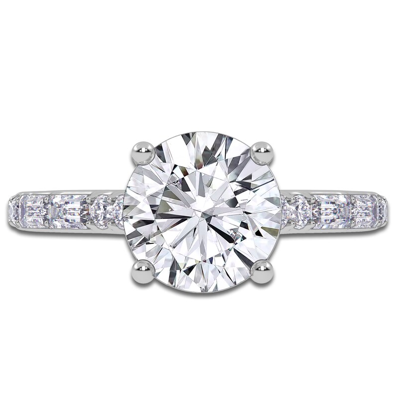 Main Image 3 of Round-Cut Lab-Grown Diamond Engagement Ring 1-7/8 ct tw 14K White Gold