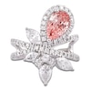 Thumbnail Image 3 of Pear-Shaped Pink Lab-Grown Diamond & White Lab-Grown Diamond Ring 3 ct tw 14K White Gold