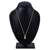 Thumbnail Image 3 of Oval-Cut Natural Aquamarine & Diamond Necklace 1/20 ct tw 10K Yellow Gold 18"