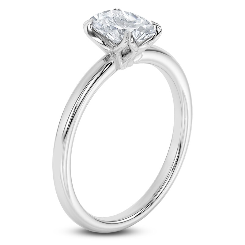 Main Image 2 of Oval-Cut Diamond Solitaire Engagement Ring 1 ct tw 14K White Gold (I2/I)