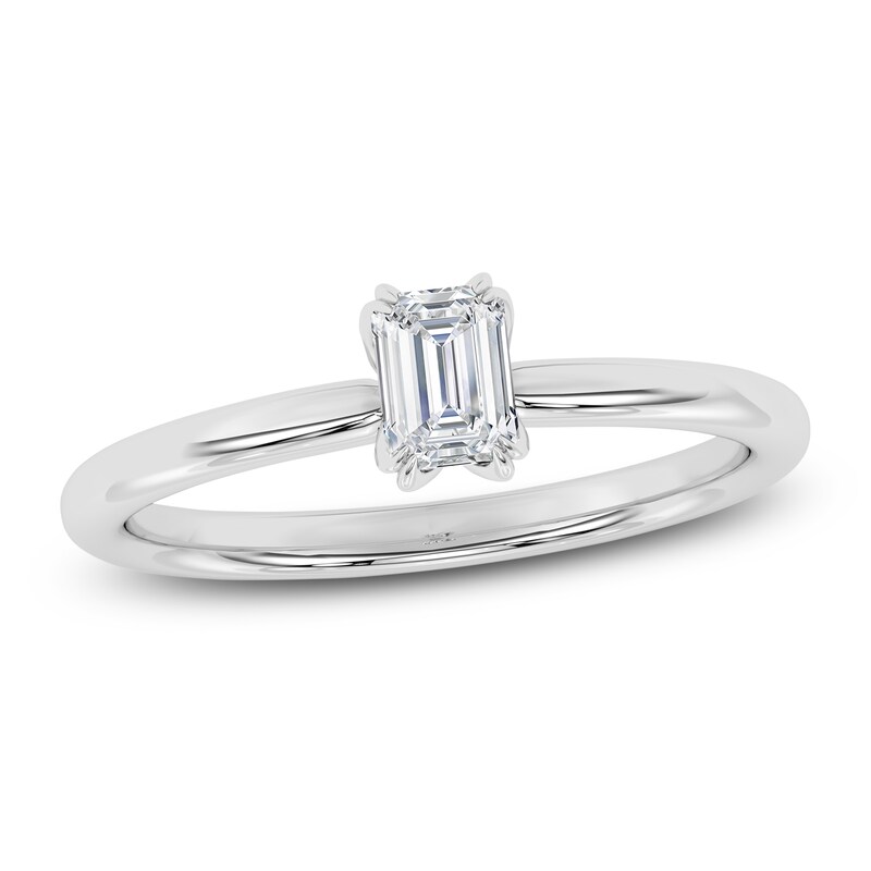 Certified Emerald-Cut Diamond Solitaire Engagement Ring 1/ ct tw 14K Gold (I1/I