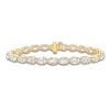 Thumbnail Image 1 of Oval-Cut Lab-Grown Diamond Tennis Bracelet 14-3/8 ct tw 10K Yellow Gold 7"
