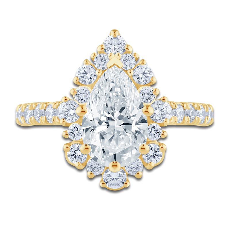 Main Image 3 of Pnina Tornai Pear-Shaped Lab-Grown Diamond Halo Engagement Ring 2-1/2 ct tw 14K Yellow Gold