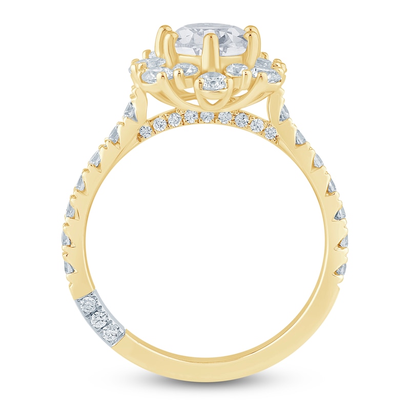Main Image 4 of Pnina Tornai Pear-Shaped Lab-Grown Diamond Halo Engagement Ring 2-1/2 ct tw 14K Yellow Gold