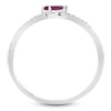 Thumbnail Image 2 of Marquise-Cut Natural Ruby & Diamond Ring 1/10 ct tw 14K White Gold