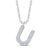 Thumbnail Image 1 of Shy Creation Diamond Letter U Pavé Necklace 1/15 ct tw 14K White Gold 18" SC55028331-U