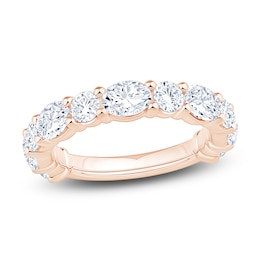 Oval & Round-Cut Lab-Grown Diamond Alternating Anniversary Ring 2-1/2 ct tw 14K Rose Gold
