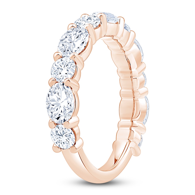Main Image 2 of Oval & Round-Cut Lab-Grown Diamond Alternating Anniversary Ring 2-1/2 ct tw 14K Rose Gold