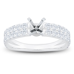 Lab-Grown Diamond Two-Row Engagement Ring Setting 1 ct tw 14K White Gold