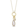 Thumbnail Image 1 of Shy Creation Natural Mother-of-Pearl & Diamond Teardrop Necklace 1/8 ct tw 14K Yellow Gold 18" SC55028258