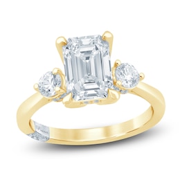 Pnina Tornai Emerald-Cut Lab-Grown Diamond Three-Stone Engagement Ring 2-5/8 ct tw 14K Yellow Gold