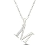 Thumbnail Image 1 of Diamond Initial M Necklace 1/20 ct tw 10K White Gold 18"