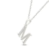 Thumbnail Image 2 of Diamond Initial M Necklace 1/20 ct tw 10K White Gold 18"